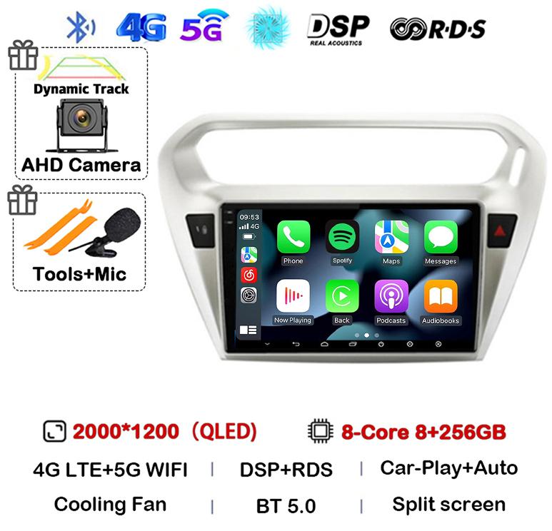 Android 14 Carplay Car Radio For Peugeot 301 Citroen Elysee 2013 2014 2015 2016 2017 2018 Multimedia Video Player GPS Stereo DSP