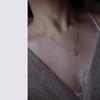 925 Silver CZ Teardrop Necklace, 18K Gold Plated Aquamarine Inspired Statement Pendant, Popular Western Style Jewelry Daily Wear