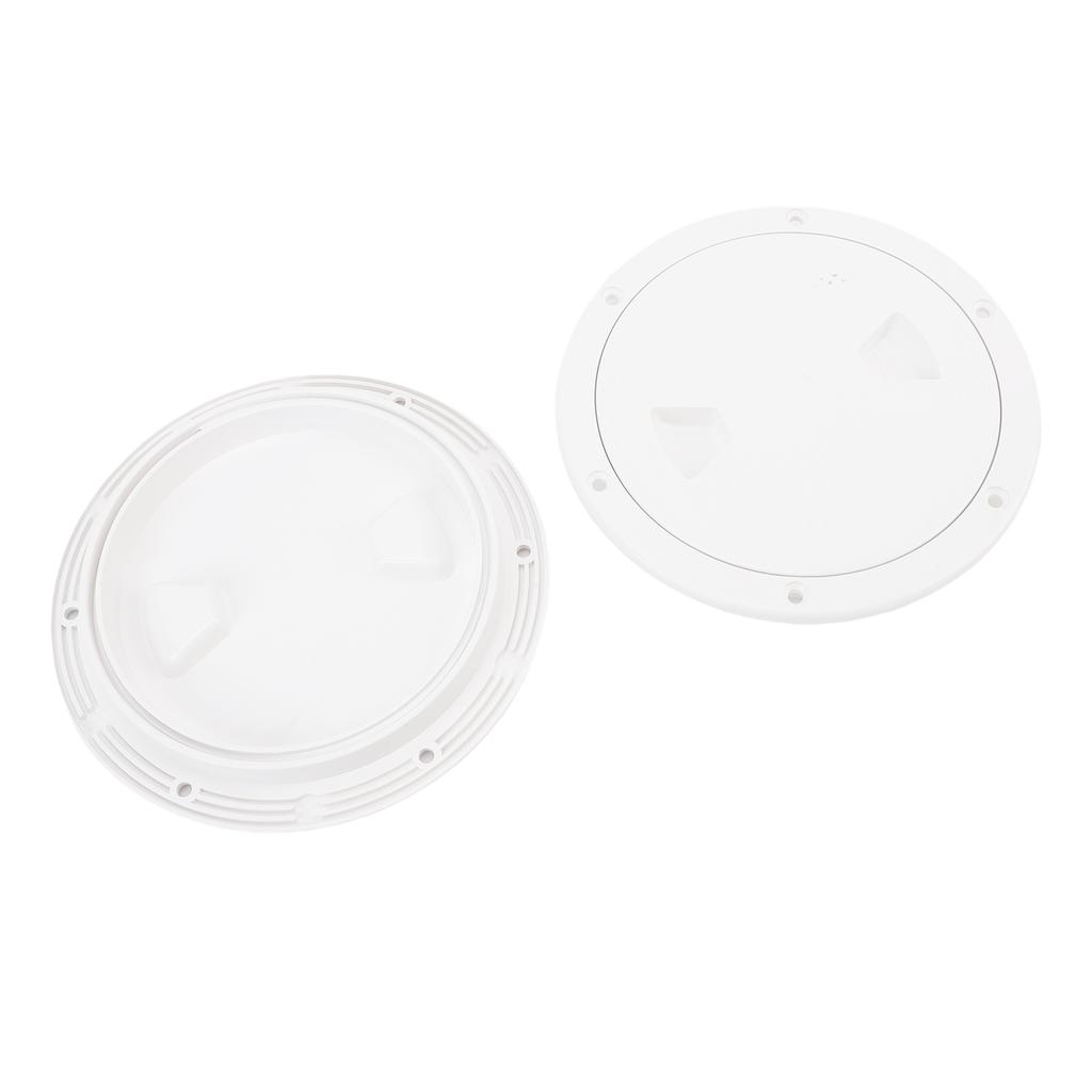 2PCS 6 Inch Boat Round Inspection Deck Plate with Detachable Cover for Marine Yacht White
