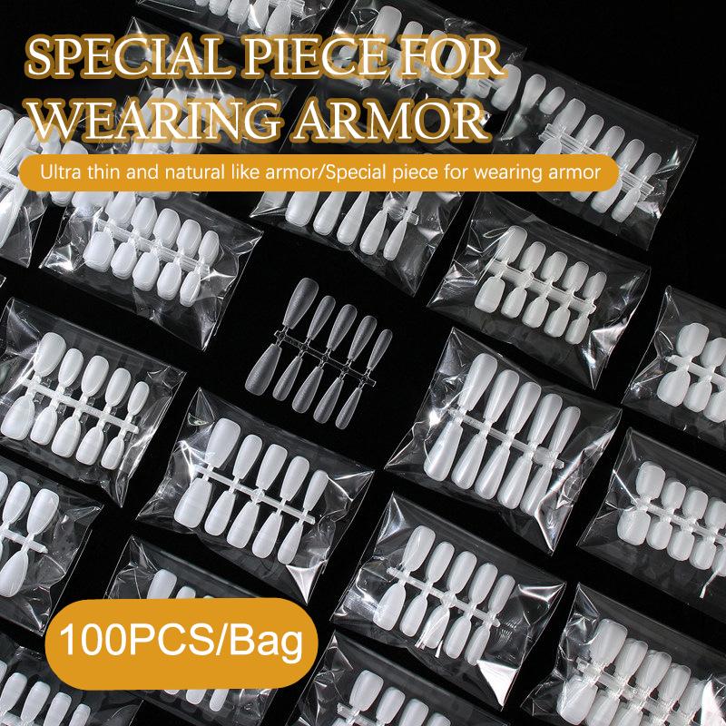 100Pcs Press On Nail Tips Full Cover Ultra-Thin False Nails Patches Gel Nails Extension System Clear Fake Nails Art Accessories