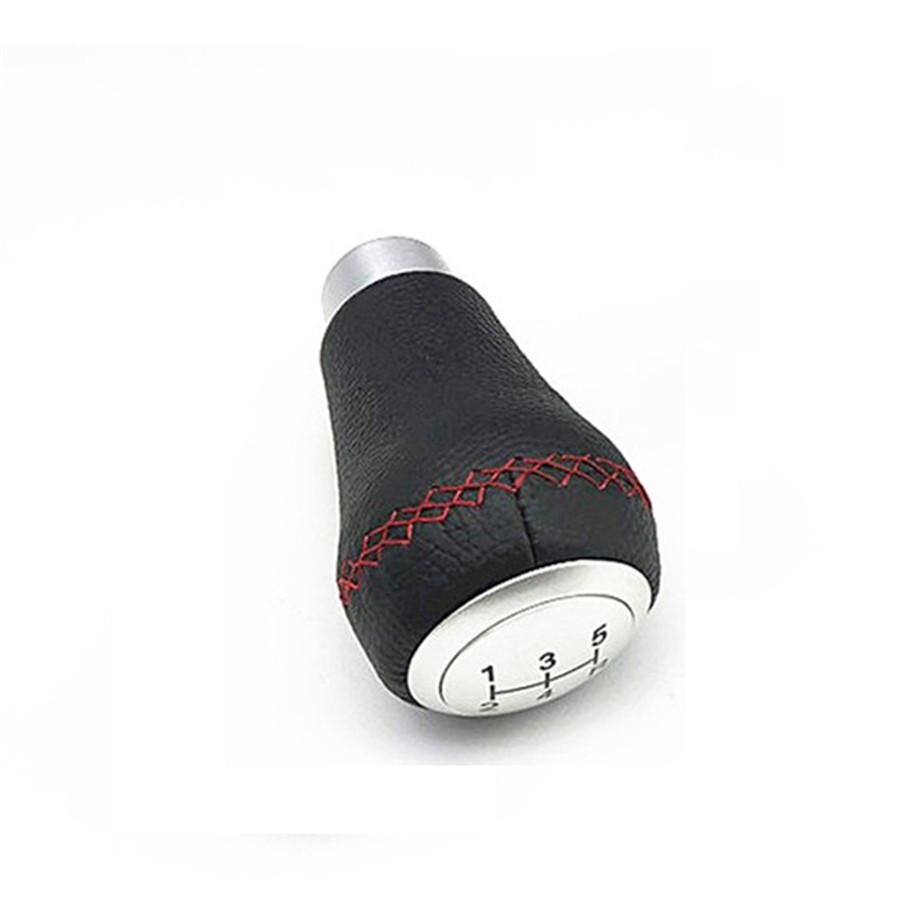 Universal New 5 Speed Leather Black&Red Stitche Manual Car Gear Stick Shift Knob Shifter
