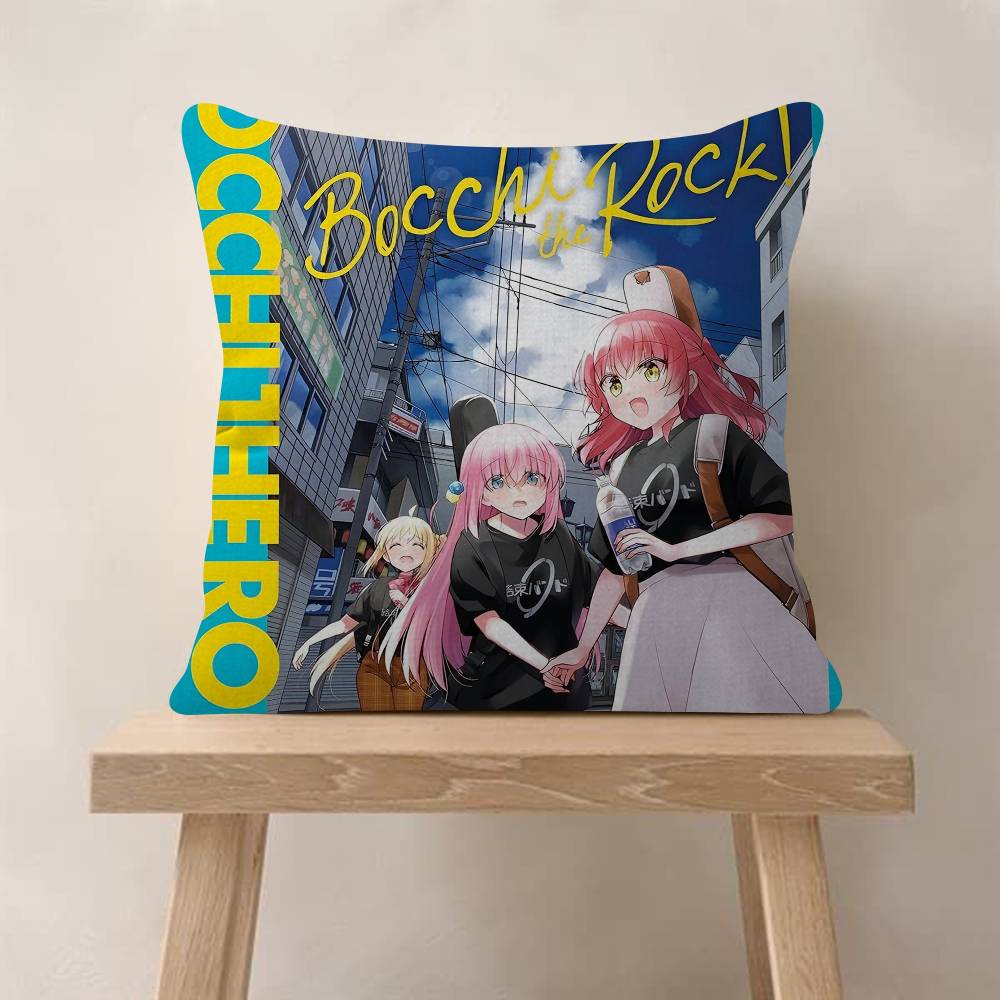 Pop Anime Bocchi The RRock Cushion Cover Pillow Cover Decor Pillowcase Printed Cushion Case For Couch