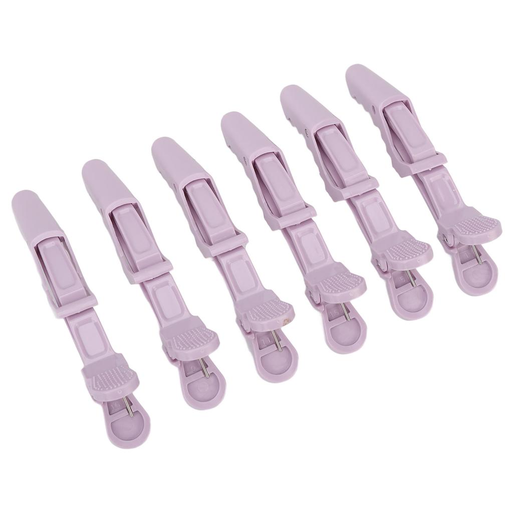 6 Pcs Hair Styling Clips Purple Anti Slip Deformation Proof Hair Sectioning Partition Clips for Dyeing Salon