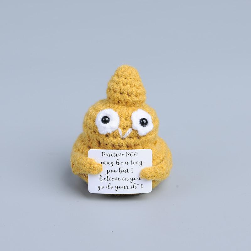 

Crochet Funny Emotional Support Cloud Doll With Card Desktop Ornament Handmade Knitted Cake Dolls Christmas Gifts Home Decor