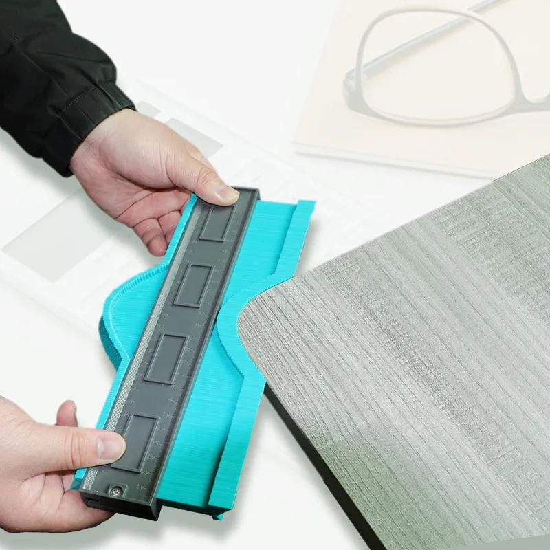 Contour Gauge Duplicator Ceramic Tile Carpet Cutting Template Profile Measuring Angle Ruler Shape Plastic Copy Woodworking Tools