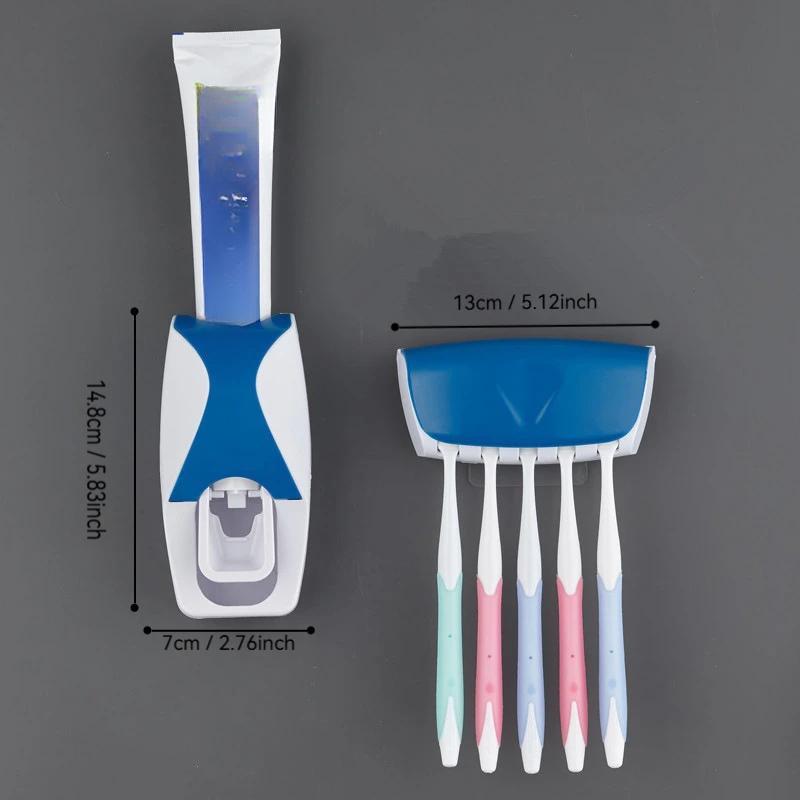 Wall-mounted Toothpaste Brush Holder Bathroom Organization and Storage Toothbrush Holder Multifunctional Toothpaste Storage Rack