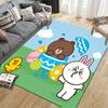 Brown & Cony Allover Square Area Rug, Non-Slip Floor Mat for Living Room, Perfect Gift for LINE FRIENDS Fans