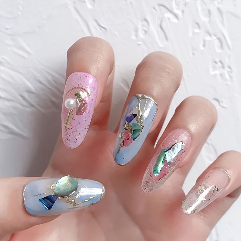 Ultra-Thin Abalone Shell Sheets, Natural Paua Shell Nail Art Decoration, Rainbow Color Nail Design Thin Sheets for DIY Nail Art Accessories