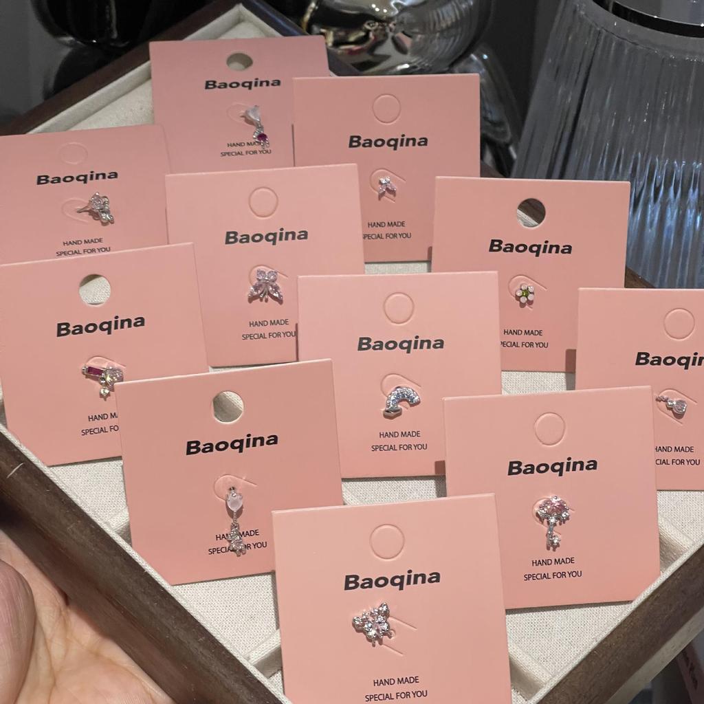 Kolekcja Kolczyków do Chrząstki ze Stali Tytanowej, Przyjaznych dla Snu, z Różowym Cyrkonem