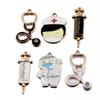 6 Medical Charm DIY Alloy Jewelry Accessories: Stethoscope, Syringe, and Nurse Oil Drop Pendants