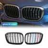 For BMW X3 X3M G01 X4 G02 2018- Front Bumper Grill Grille Gloss Black Single Slat Sport Style Car Replacement