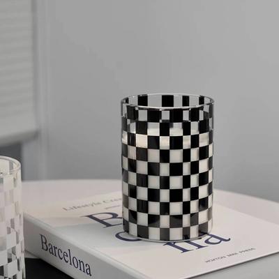 Moda Matrix Plaid Vetro Fatto a Mano Vetro Resistente al Calore Tazze da Tè Tazze Tazze da Caffè Bicchieri Regalo per Coppia Tazza per Acqua Potabile Latte