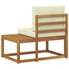 Outdoor End Sofa Natural 91 X 63 X 73 Cm Solid Acacia Wood