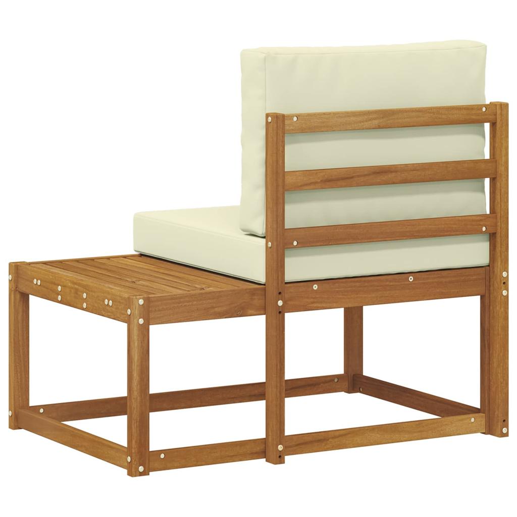 Outdoor End Sofa Natural 91 X 63 X 73 Cm Solid Acacia Wood