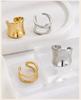Ear Cuff Set Non Piercing for Women, Gold Plated Helix Cartilage Clip, Waterproof Wide Dome Hollow Double Row Wire Earrings