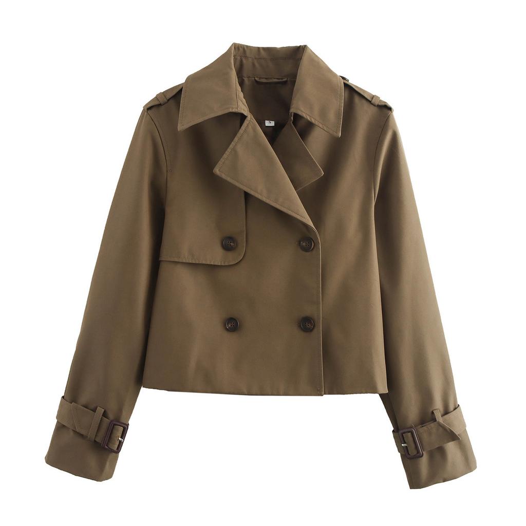New autumn models, women's clothing, European and American style French design, fashionable and versatile casual style short trench coat
