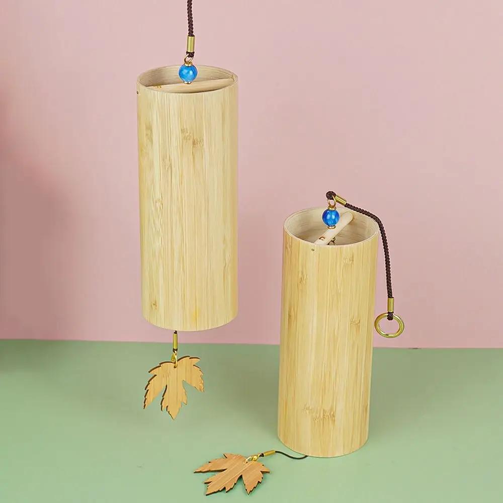 Garden Decor Natural Sound Bamboo Wind Chimes Wind Blows Four Seasons Wind Bell Maple Leaf Figure Wind Chimes Birthday Gift