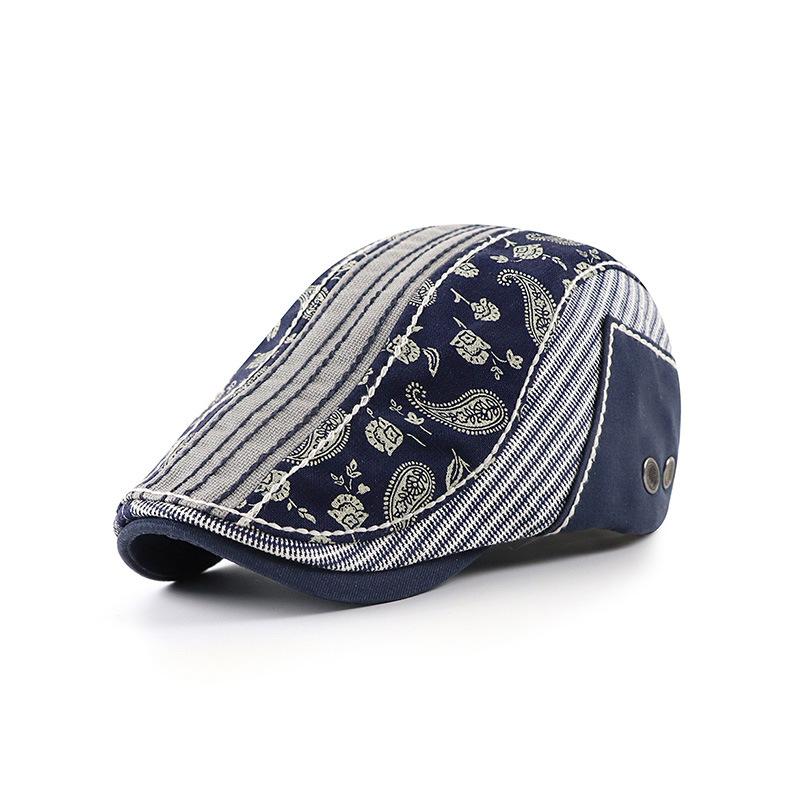 

Men s stylish patchwork baseball cap / Women s versatile casual patchwork fashion cap темно-синього кольору