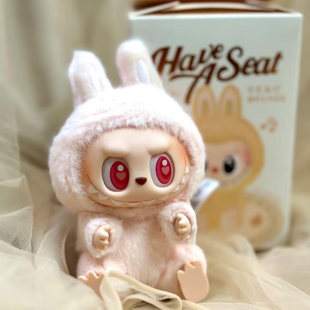 1: 1 High Quality Kawaii Monster Labub Blind Box Series PVC Labub Macaron Pendant Plush Doll Monster Keychain Birthday Gift