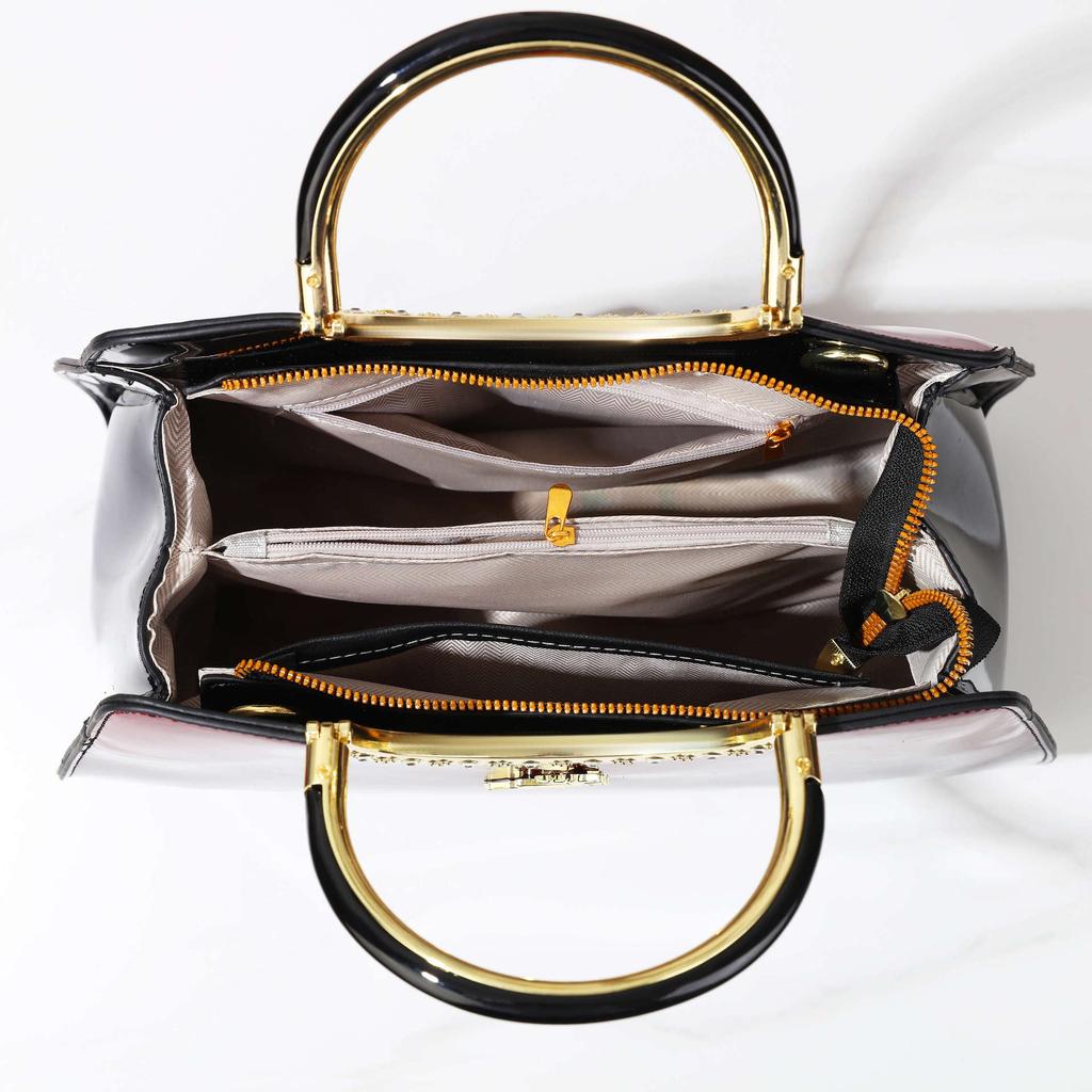 New Lacquer Leather Women's Large Capacity Handbag