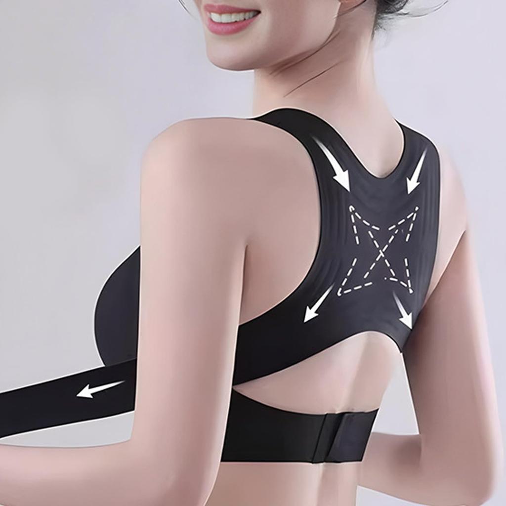 Adjustable Seamless Wireless Bra with Soft Underwire Support Posture Correction Sports Bra Shaping Back Support Comfort Fit