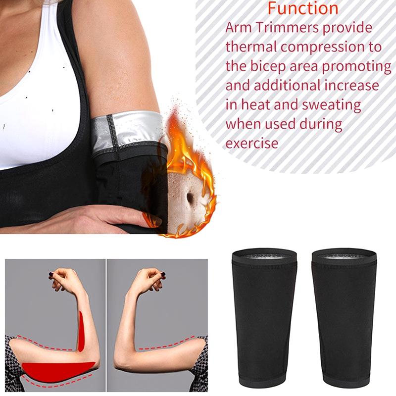 1Pair Arm Slimming Shaper Compression Wrap Sport Sauna Sweat Bands For Weight Loss Women Workout Fitness Arm Fat Burning Strap