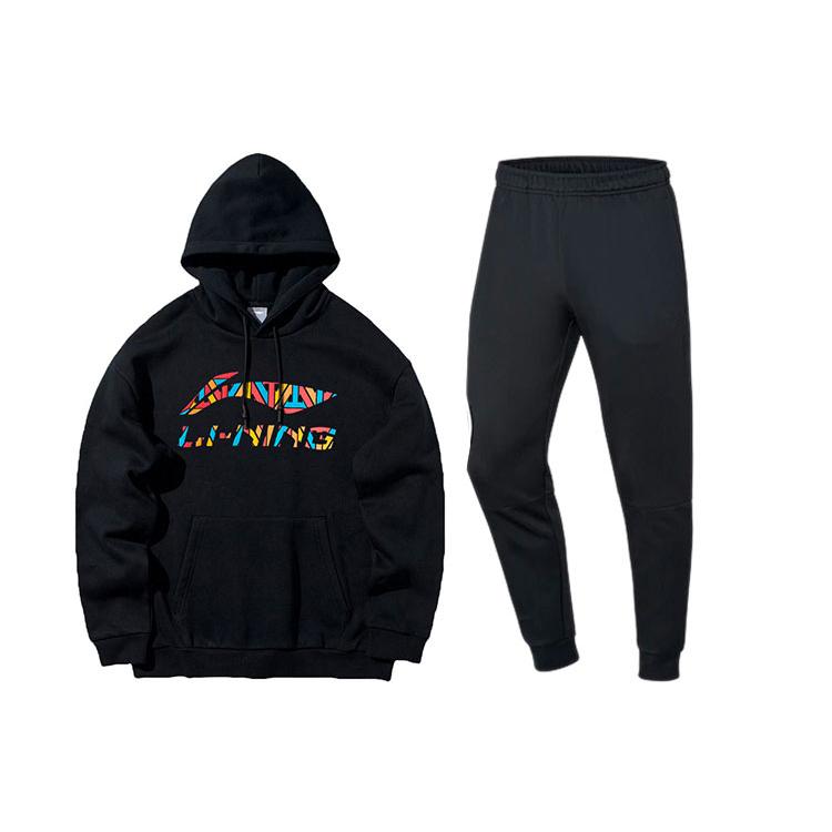 Li Ning Sweatshirt Set Men s Black AWDS441-1+AKLS437-1 XL