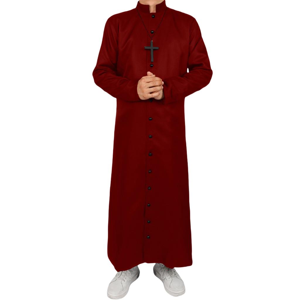 Robe Uomo Roba da Chiesa Coro Ministro Clero Pulpito Liturgico Uomini Supporto Liturgico Collo Alto Monopetto Ministro Coro