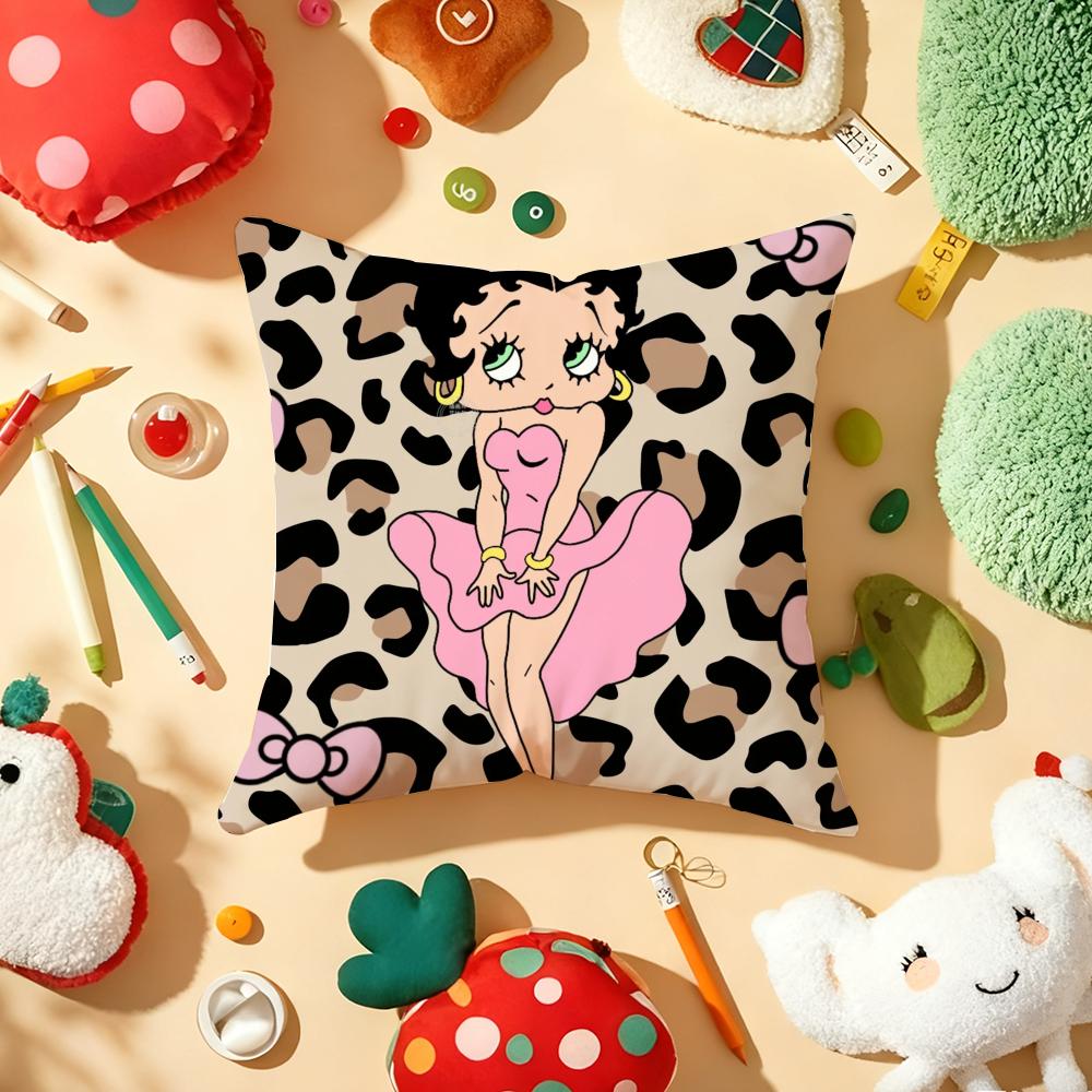 B-Bettys-Cute-B-Boops Pillow Case Plush Fabric Soft Double-Sided Printed Sofa Warm Winter Home Gift Cushion Cover