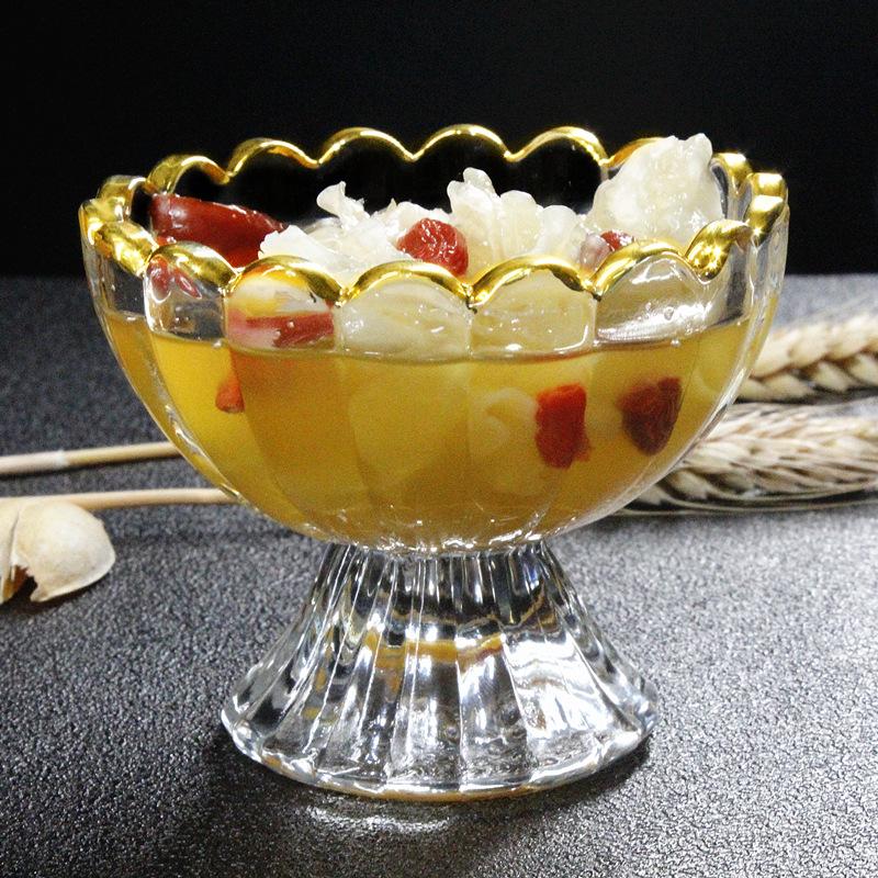 Creative Exquisite Transparent Glass Ice Cream Cup Cold Drink Cup Glass Tableware