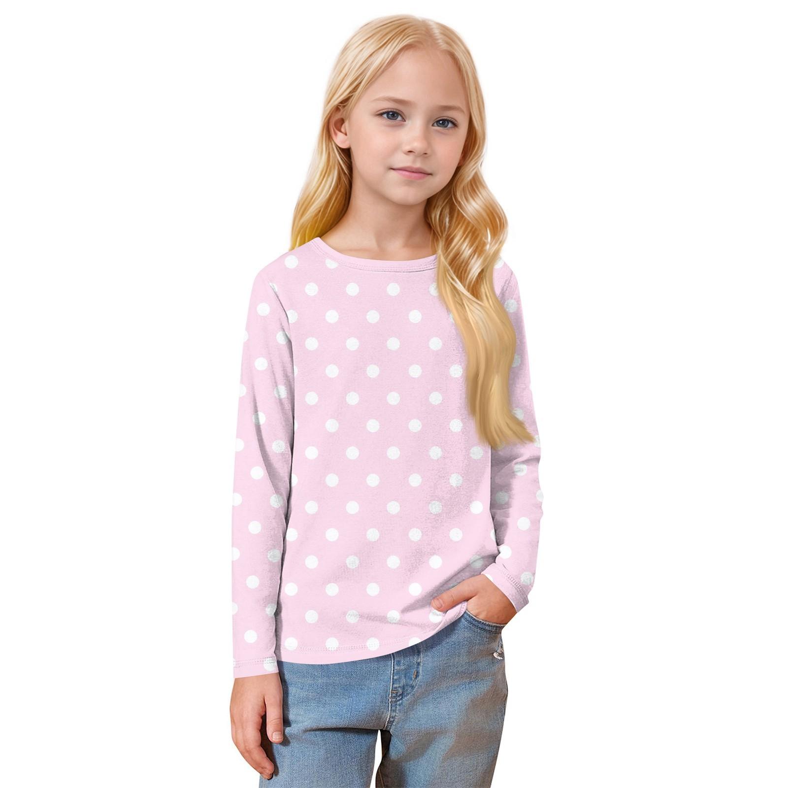 

Детская футболка с длинными рукавами и круглым вырезом, повседневная футболка 110 розовый