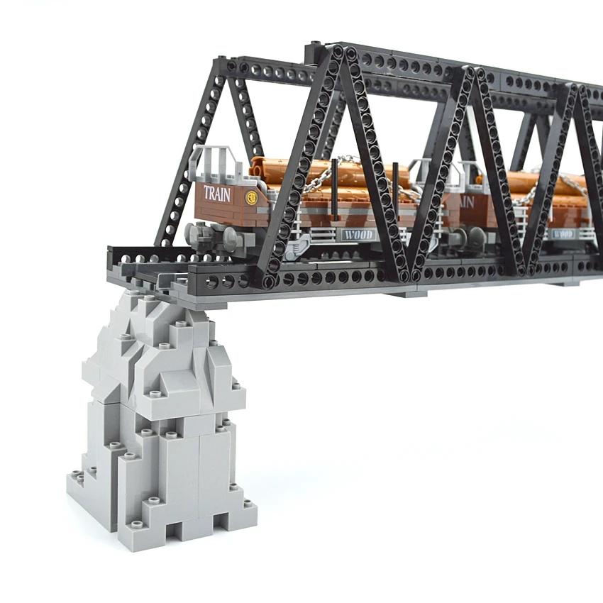Viaduct Bridge Train Track DlY City Model Set Railway Tracks Compatible Car Parts Construction Building Blocks Kid Toys