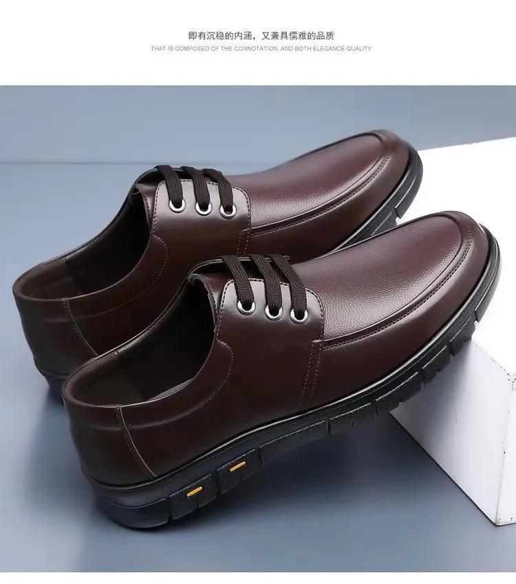 New British Style Fashionable Versatile Business Casual Shoes with Soft Soles for Work and Office Men's Formal Leather Shoes