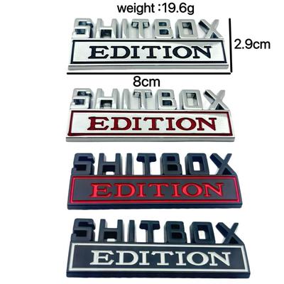 Exkluzívny kovový SHIT BOX Znak na blatník auta