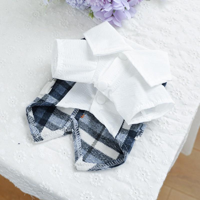 Pet Circle Dog Cat Winter Warm Blue Plaid Tuxedo Jacket Two-Legged Outfit Small Medium Large Breeds