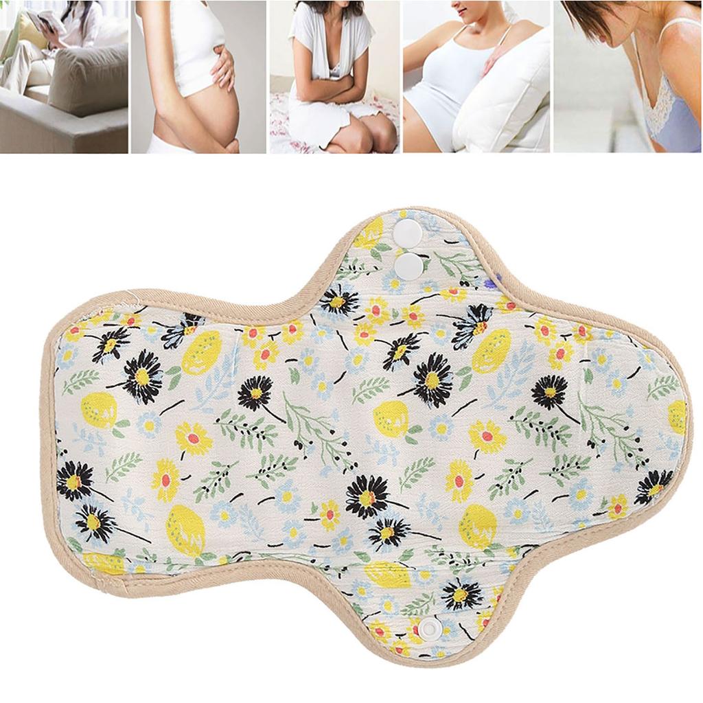 Washable Cloth Menstrual Pad Fanshaped Wing Reusable Sanitary Napkin Panty Liner White 250mm