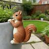 Patio Planter Accessories Climber Squirrel Statue, Cute Lifelike Sculpture, Resin Decorative Balcony Accent Small Animal Figurine for Plant