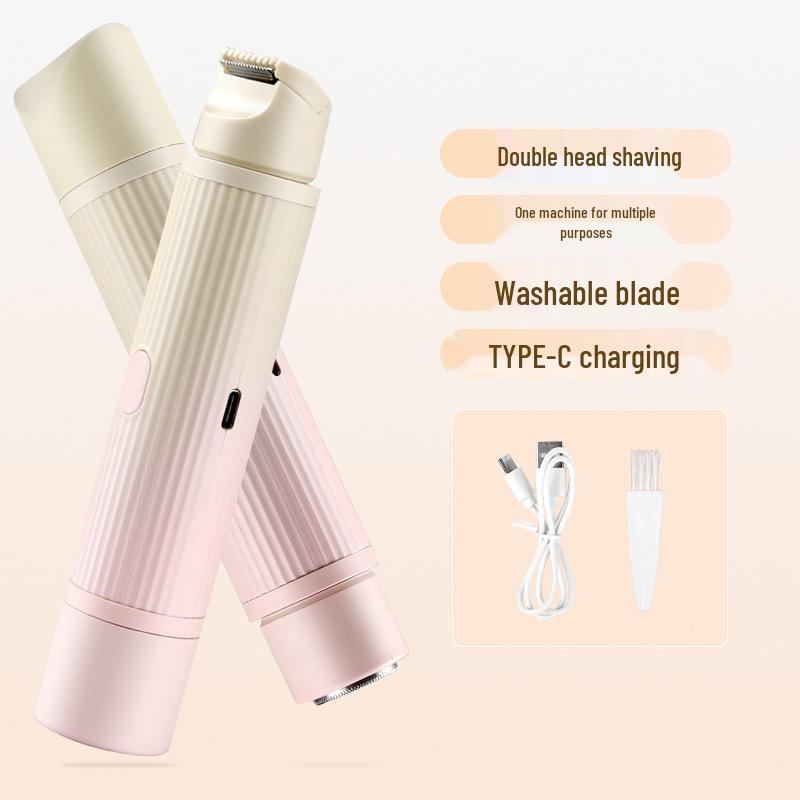 Dual-Head Women's Electric Epilator & Pubic Hair Trimmer