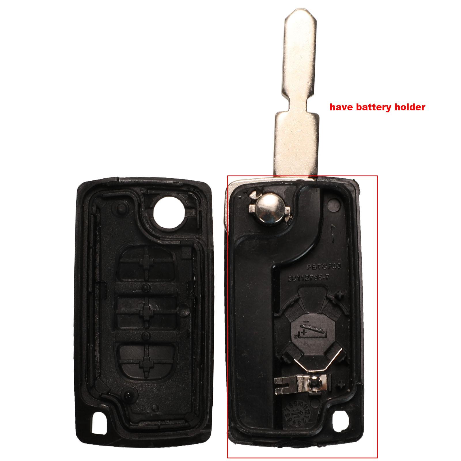 

jingyuqin Remote 2/3 кнопки откидной чехол для автомобильного ключа-брелока для Peugeot 406 407 ne78 blade с зажимом аккумулятора (CE0536/CE523) 3 Buttons дикий синий yonder