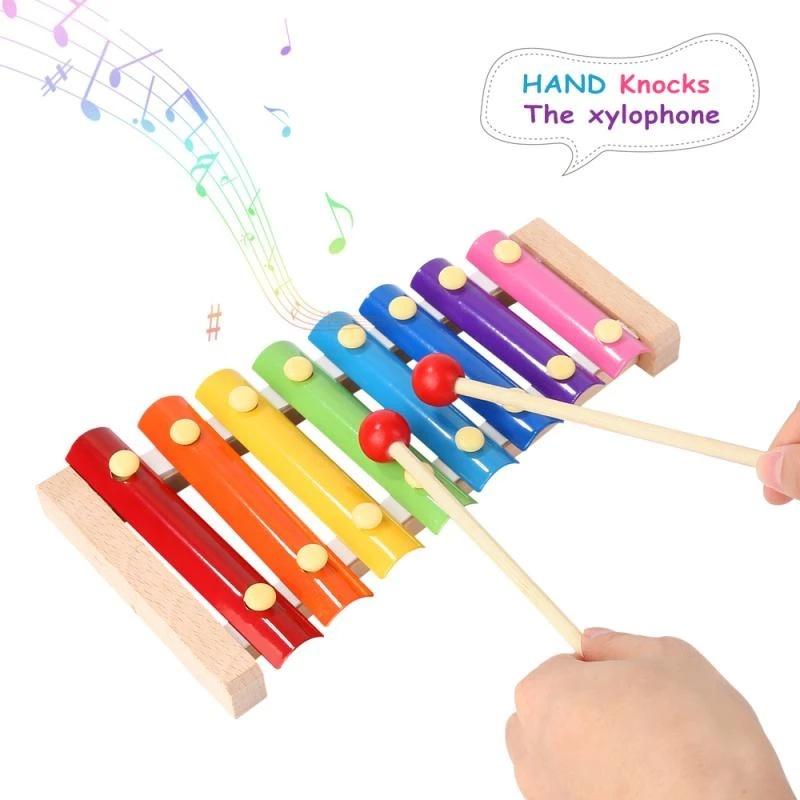 Toddler Kid Children Baby Colorful Musical Toys Instruments Xylophone Educational Intelligence Development Wooden Toys