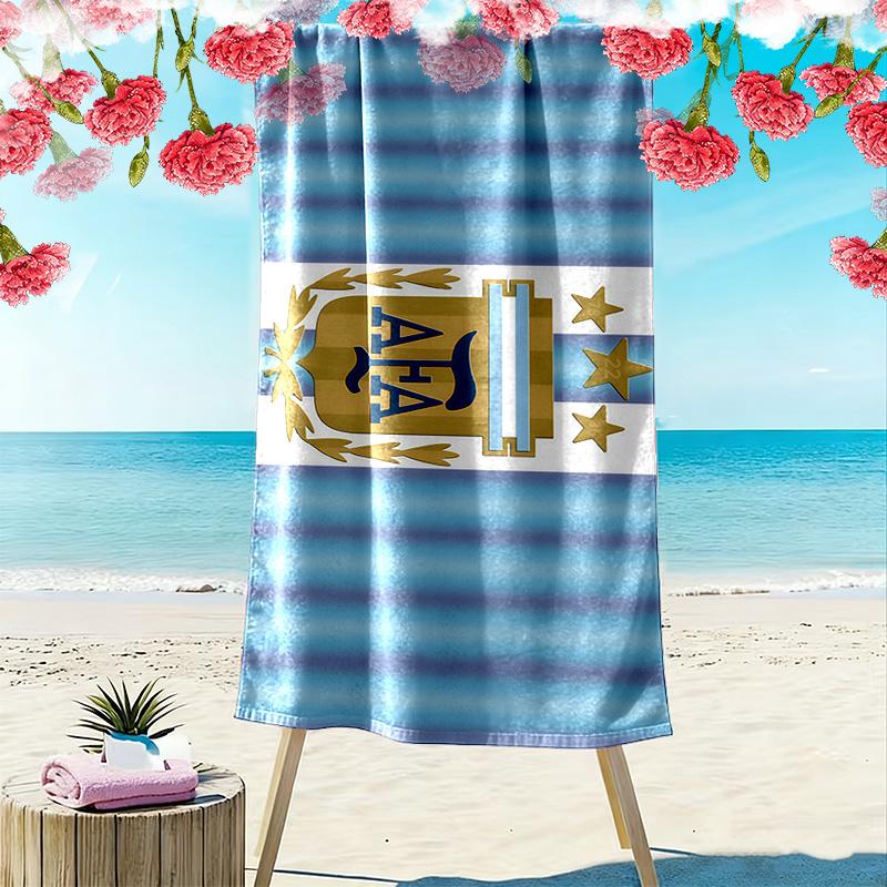 Argentinien Nationalmannschaft Print Strandtuch, Großes Weiches Schnelltrocknendes Handtuch für Strand Camping Schwimmen
