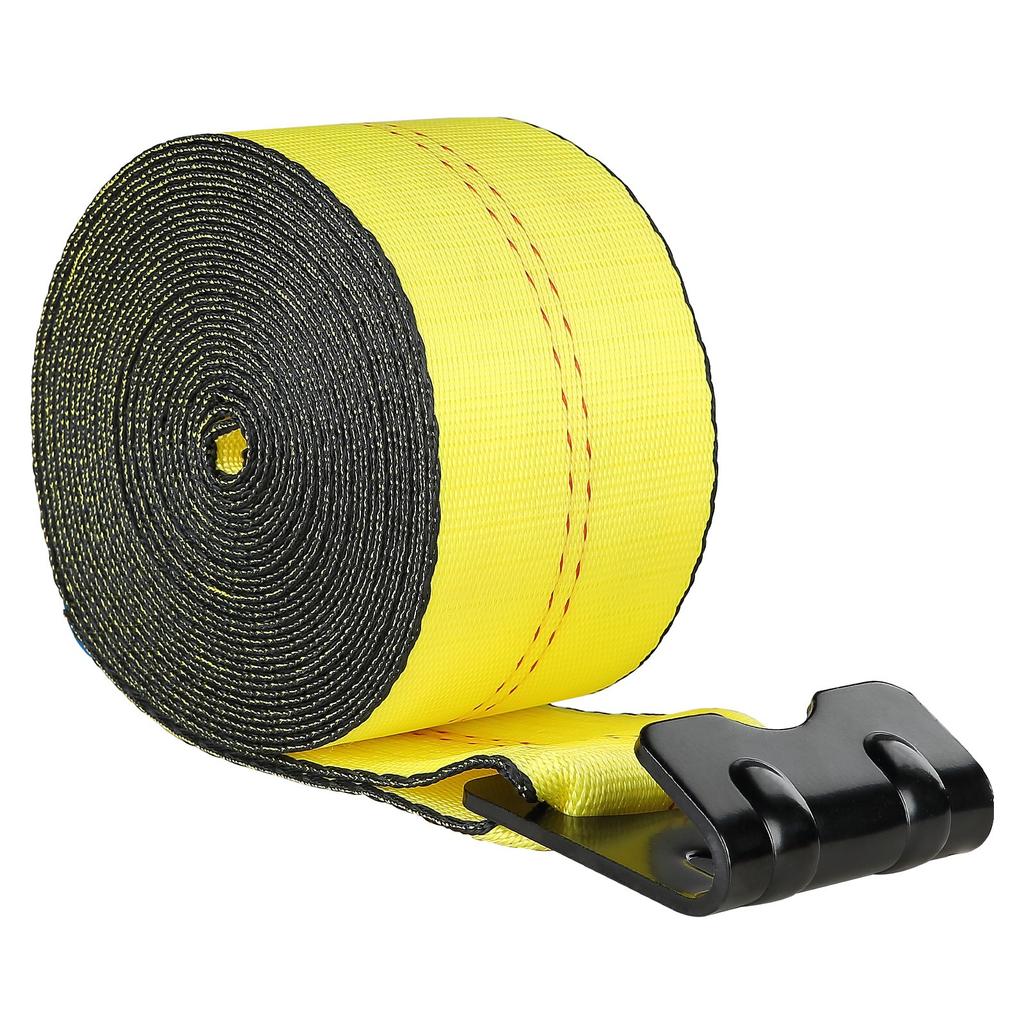 VEVOR Winch Straps, 10.2 cm x 12.2 m, 2722 kg Load Capacity, 8165 kg Break Strength, Truck Straps with Flat Hook