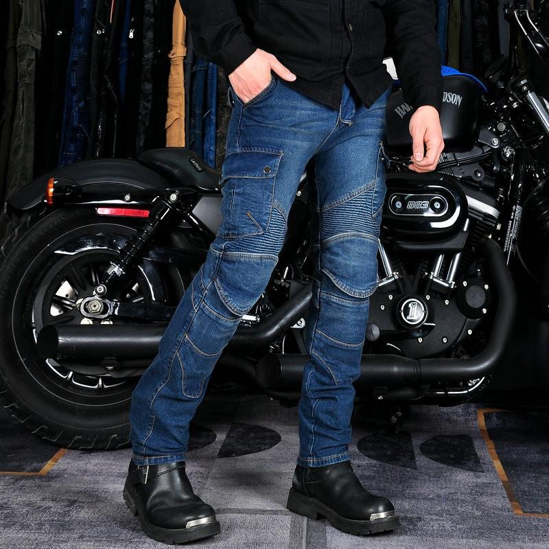 Mens Motorcycle Riding Jeans With Kevlar Reinforcement Tactical Workwear Protective Pants