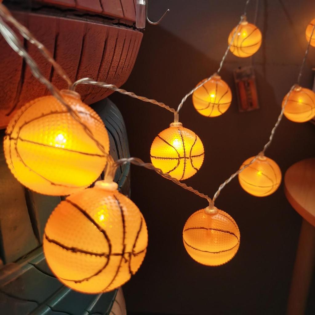 Colorful LED String Lights for Football & Basketball Theme - Perfect for Bar, Shop, or Event Décor