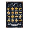 Vintage Metal Italian Pasta Chart Poster Kitchen Wall Decor