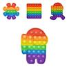 Colorful 12cm Rainbow Silicone Press Bubble Toy For Sensory And Educational Fun