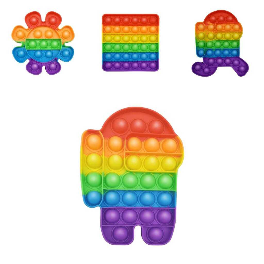 Colorful 12cm Rainbow Silicone Press Bubble Toy For Sensory And Educational Fun