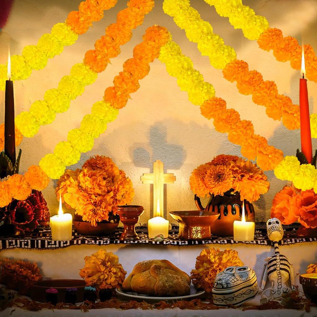 Multicultural Marigold Garland for Indian Weddings, Diwali, Ramadan, Day of the Dead, and Mexican Celebrations
