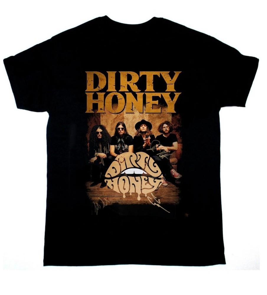 Signagture Members Of Dirty Honey band Heavy Cotton Black All Size Shirt Unisex T-Shirt XL