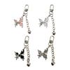 Butterfly Heart Chain Charm Keychains Sweet Cute Pendant Hangings Ornament Keyring Backpack Decoration for Women Girls